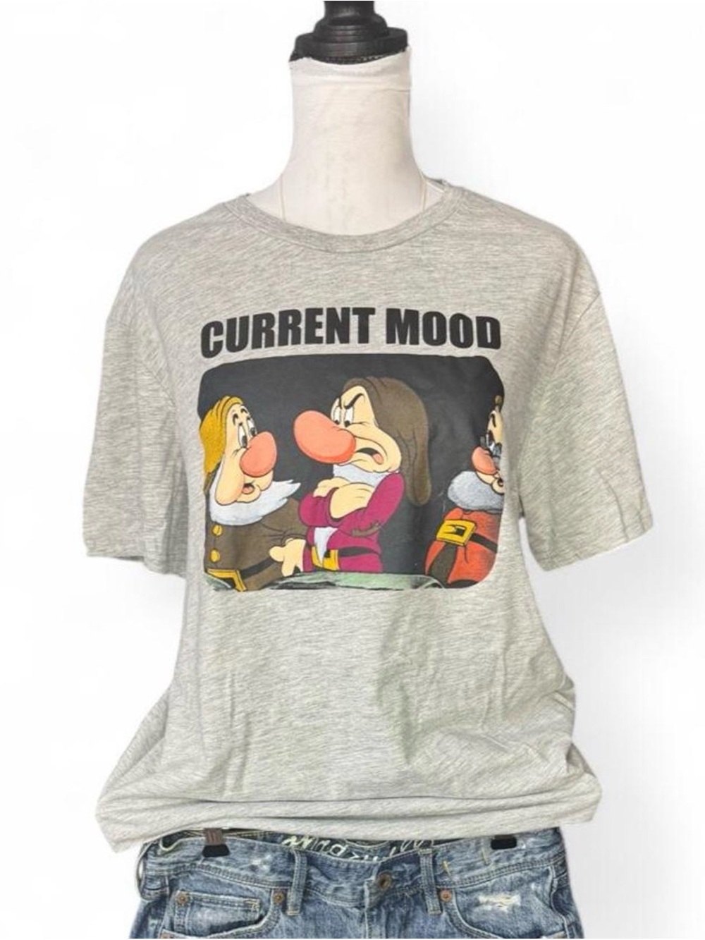 Disney Light Gray "Current Mood" Graphic Tee